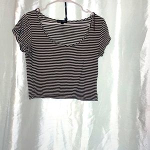 Cropped stripe shirt